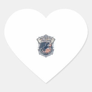 Patriotic Horse Ranch Mum Vector Graphic Tee_1 Heart Sticker