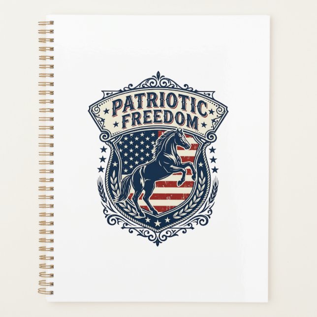 Patriotic Horse Ranch Mum Vector Graphic Tee_1 Planner (Front)