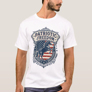 Patriotic Horse Ranch Mum Vector Graphic Tee_1 T-Shirt
