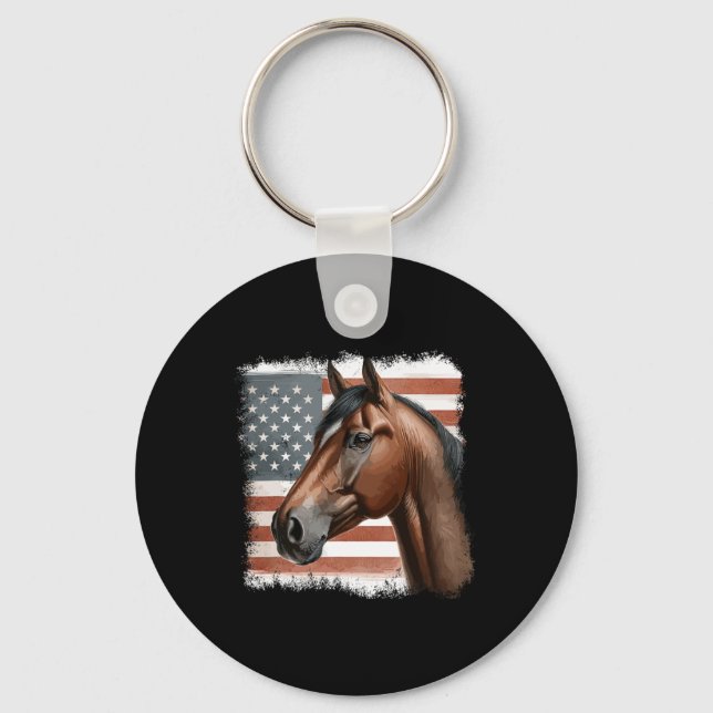 Patriotic Horse Riding2  Key Ring (Front)