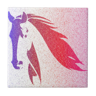 Patriotic Horse Sparkle Ceramic Tile