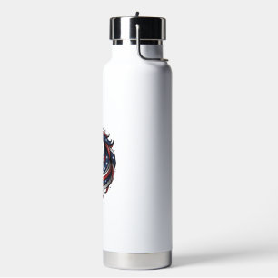 Patriotic Horse Vintage Engraving Vector Art Water Bottle