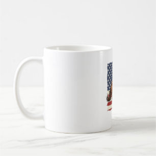 Patriotic Horse Vintage Western Vector Design_1 Coffee Mug