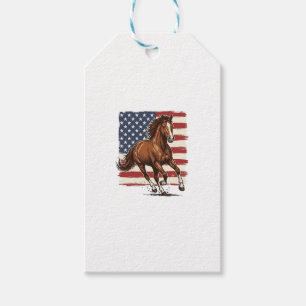 Patriotic Horse Vintage Western Vector Design_1 Gift Tags