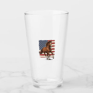 Patriotic Horse Vintage Western Vector Design_1 Glass