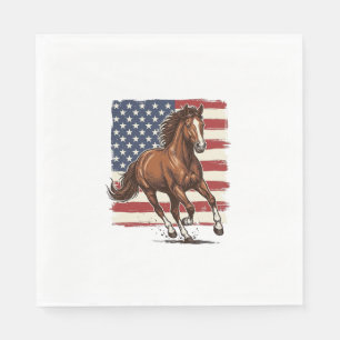 Patriotic Horse Vintage Western Vector Design_1 Napkin