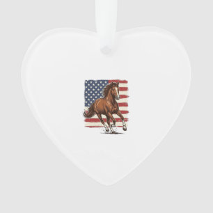 Patriotic Horse Vintage Western Vector Design_1 Ornament