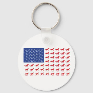 Patriotic Horses American Flag Key Ring