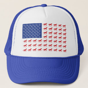 Patriotic Horses American Flag Trucker Hat
