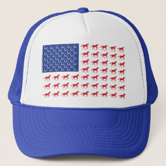 Patriotic Horses American Flag Trucker Hat