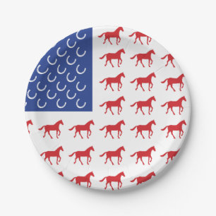 Patriotic Horses Paper Plate