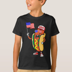 Patriotic Hot Dog American Flag Usa Funny 4th Of J T-Shirt