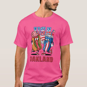 Patriotic Hot Dog and Soda USA Oakland T-Shirt