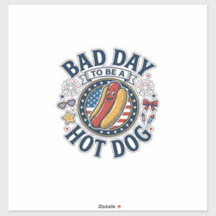 Patriotic Hot Dog Bad Day Funny 4th of July Shirt_
