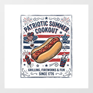 Patriotic Hot Dog Vintage Cookout