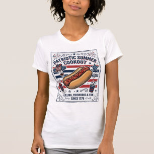 Patriotic Hot Dog Vintage Cookout T-Shirt