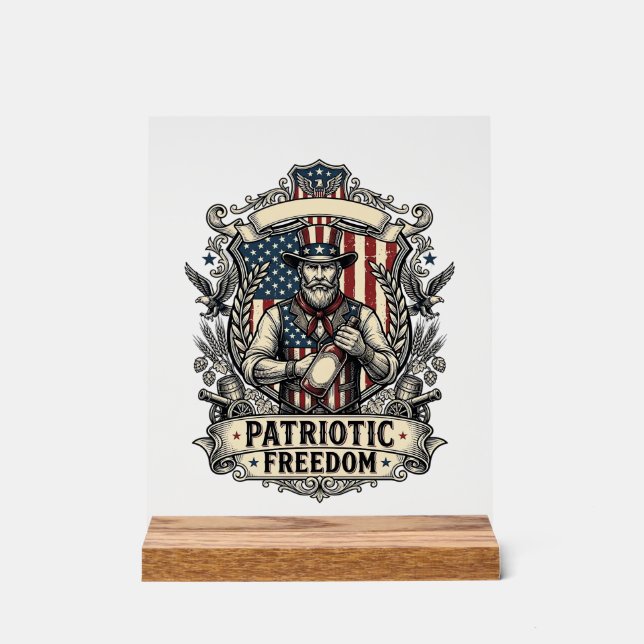 Patriotic Hot Sauce Lover Acrylic Sign (Front)