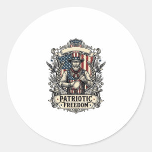 Patriotic Hot Sauce Lover Classic Round Sticker
