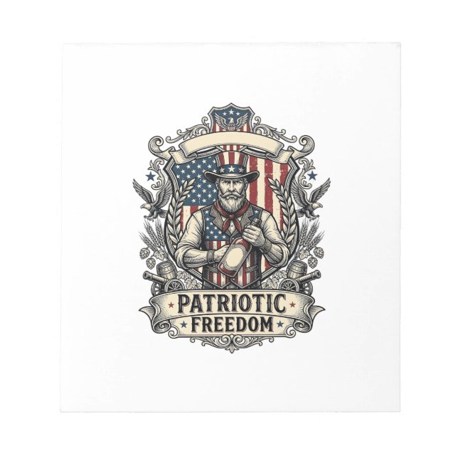 Patriotic Hot Sauce Lover Notepad (Front)