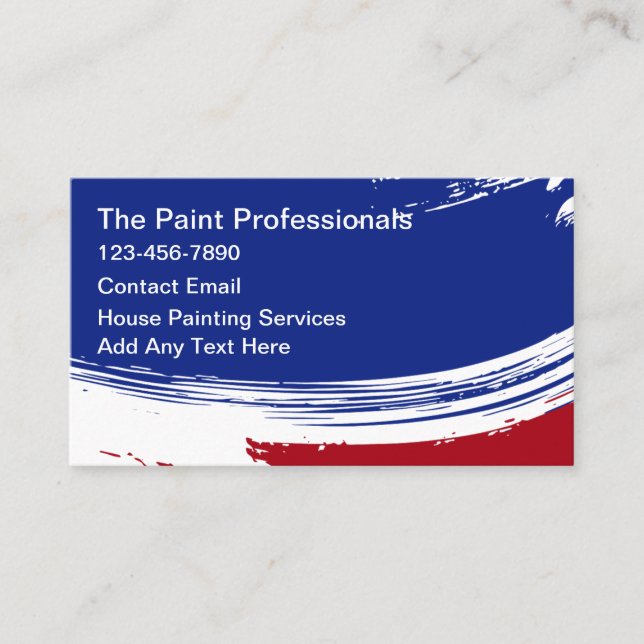 Patriotic House Painter Business Cards Design (Front)