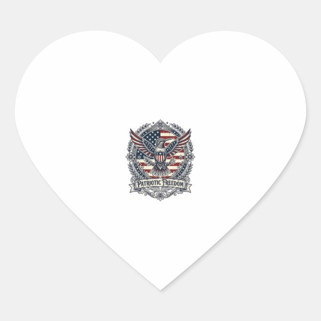 Patriotic Hummingbird Heart Sticker (Front)