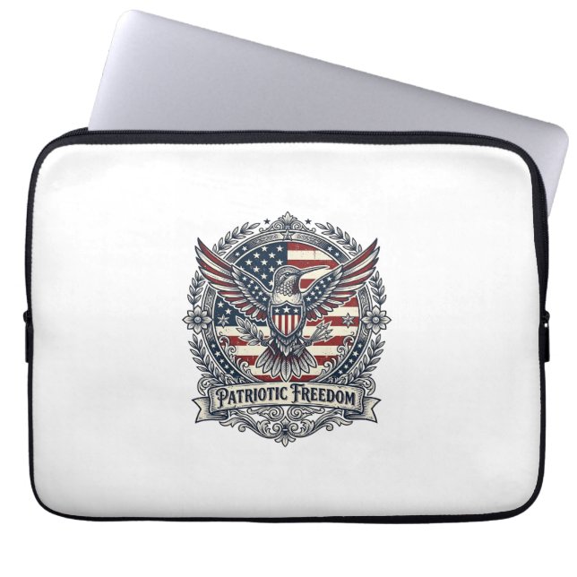 Patriotic Hummingbird Laptop Sleeve (Front)