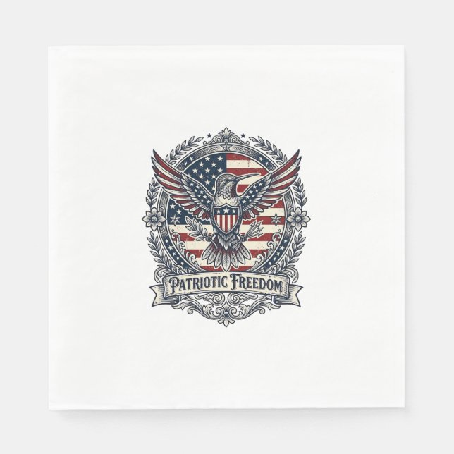 Patriotic Hummingbird Napkin (Front)