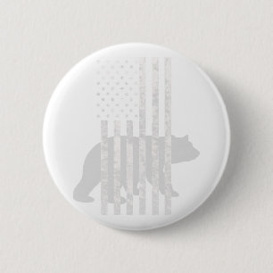 Patriotic Hunting Bear American Flag Hunters  6 Cm Round Badge