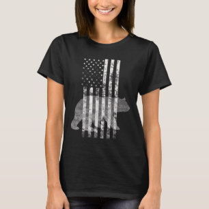 Patriotic Hunting Bear American Flag Hunters  T-Shirt