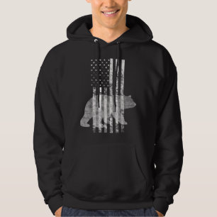 Patriotic Hunting Bear American flag t-shirt Hunte Hoodie