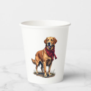 Patriotic Hunting Golden Retriever Vintage Tee Paper Cups