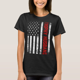 Patriotic Husband American Flag Trophy Graphic Art T-Shirt