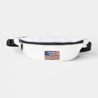 Patriotic Husband Daddy Protector Hero Flag Shirt  Bum Bags