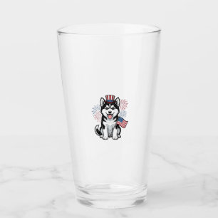 Patriotic Husky Puppy Vintage Engraving Shirt Desi Glass