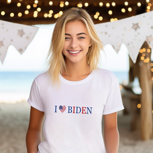 Patriotic I Heart Love Joe Biden Flag T-Shirt (Creator Uploaded)