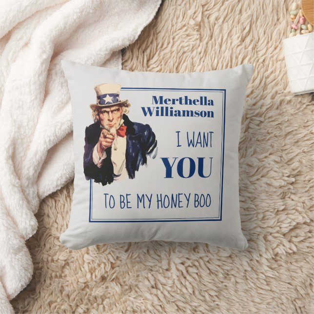 Patriotic I Want You Honey Boo Couples Cushion (Blanket)