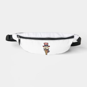 Patriotic Ice Cream Cone Vintage Engraving Design_ Bum Bags