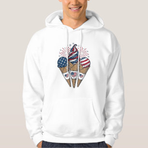 Patriotic Ice Cream Cones Vintage Fourth of July S Hoodie