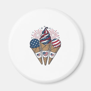 Patriotic Ice Cream Cones Vintage Fourth of July S Magnet