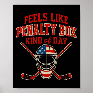 Patriotic Ice Hockey 4th Of July Flag Funny Hockey Poster