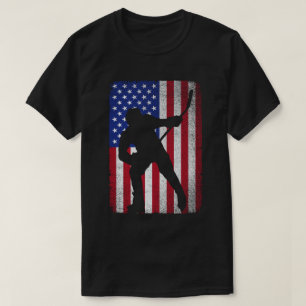 Patriotic Ice Hockey 4th of July USA American Flag T-Shirt
