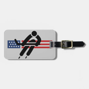 Patriotic Ice Hockey Design Luggage Tags