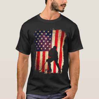Patriotic ice hockey player 4th of july usa T-Shirt