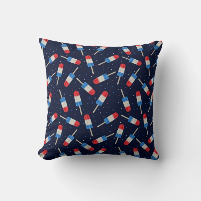 Patriotic Ice Pops at Night Cushion (Front)