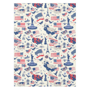 Patriotic Icons - Statue of Liberty, Flag (2) Tablecloth