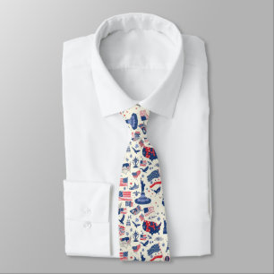 Patriotic Icons - Statue of Liberty, Flag (2) Tie