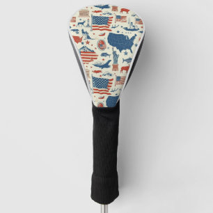 Patriotic Icons - Statue of Liberty, Flag (3) Golf Head Cover