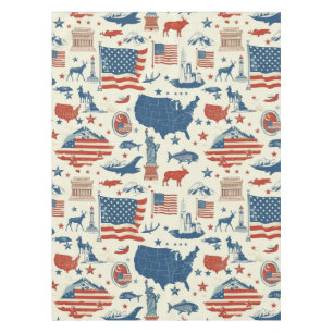 Patriotic Icons - Statue of Liberty, Flag (3) Tablecloth