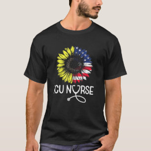 Patriotic Icu Intensive Care Unit Nurse American S T-Shirt