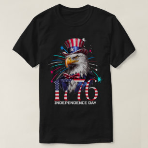Patriotic Independence Day 1776 Eagle Fireworks T-Shirt